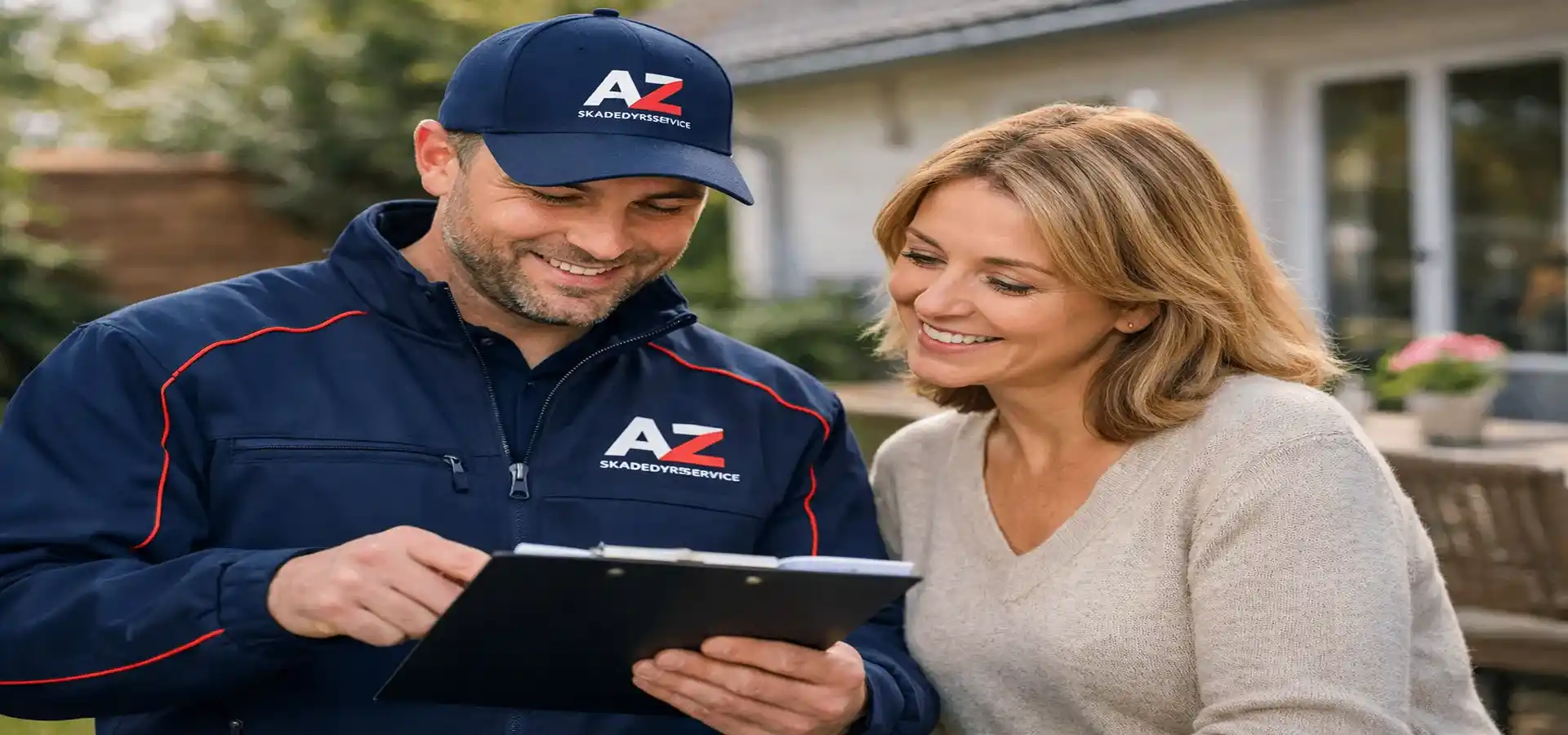 AZ Skadedyrsservice gennemgår opgave med kunde efter udført skadedyrsbekæmpelse